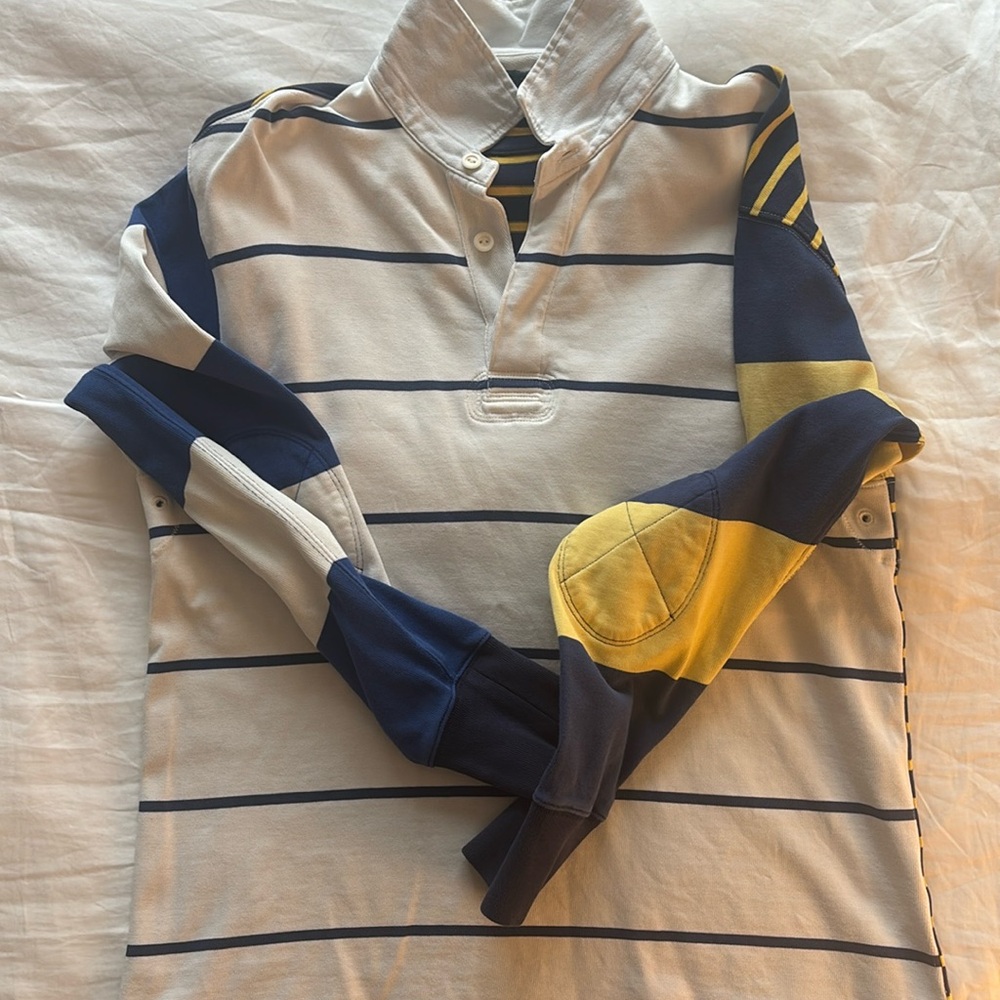 J. Crew Polo Shirt - Cream, Navy, and Yellow